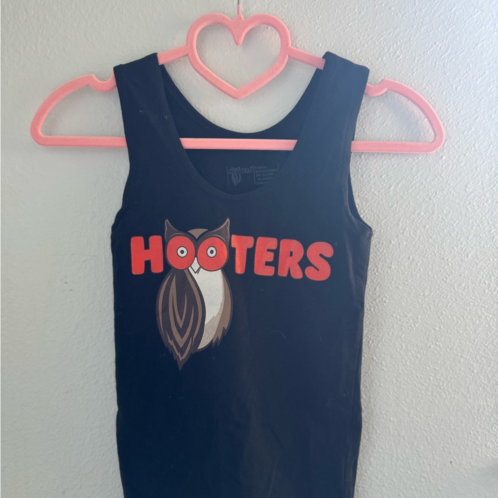 Hooters Black Tank Top with Orange Logo